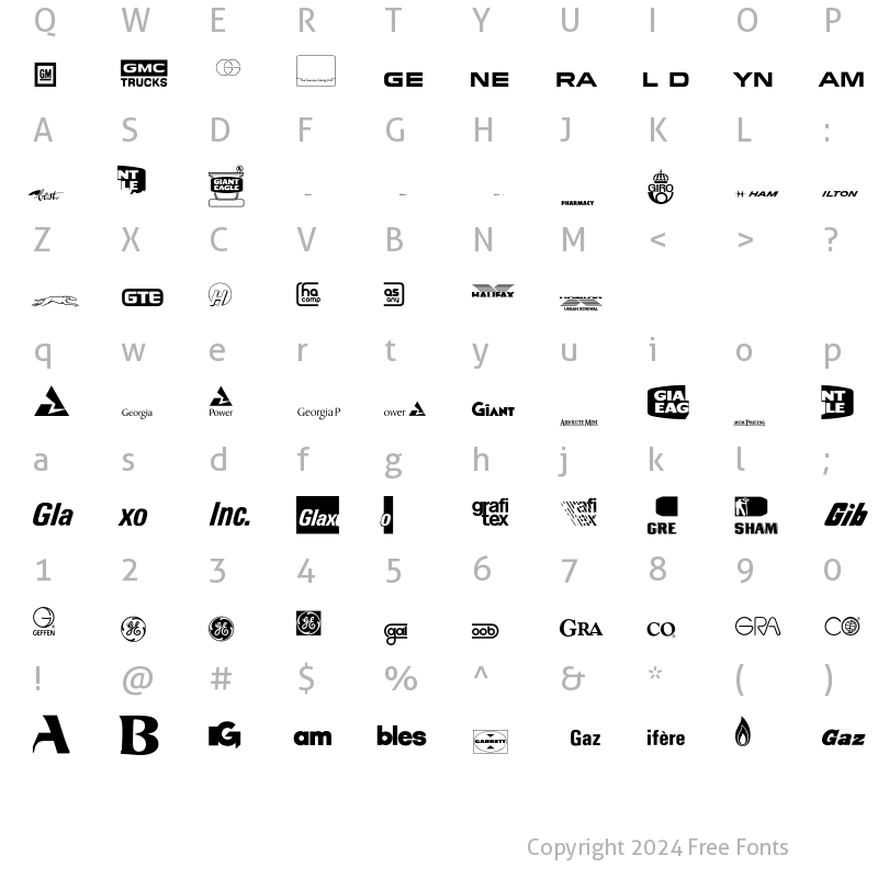 Character Map of LogosCompany P08 Regular