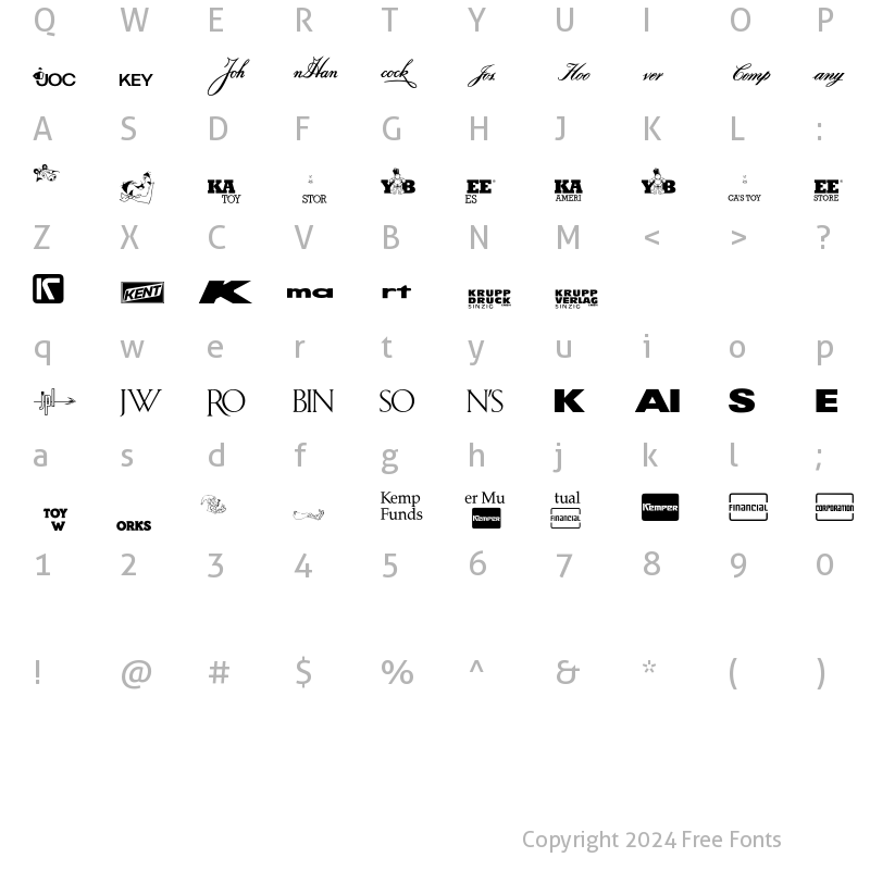 Character Map of LogosCompany P10 Regular