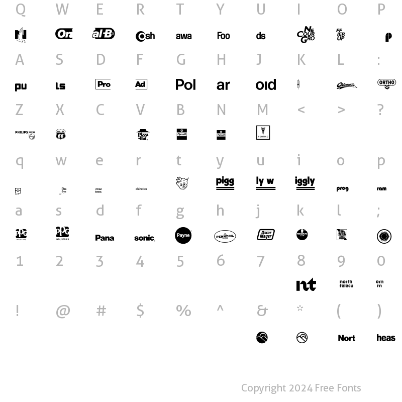 Character Map of LogosCompany P13 Regular