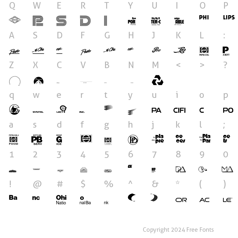 Character Map of LogosCompany P14 Regular