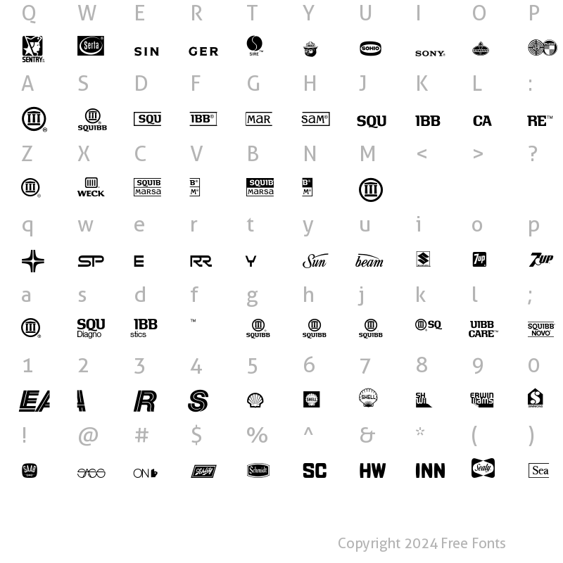 Character Map of LogosCompany P16 Regular