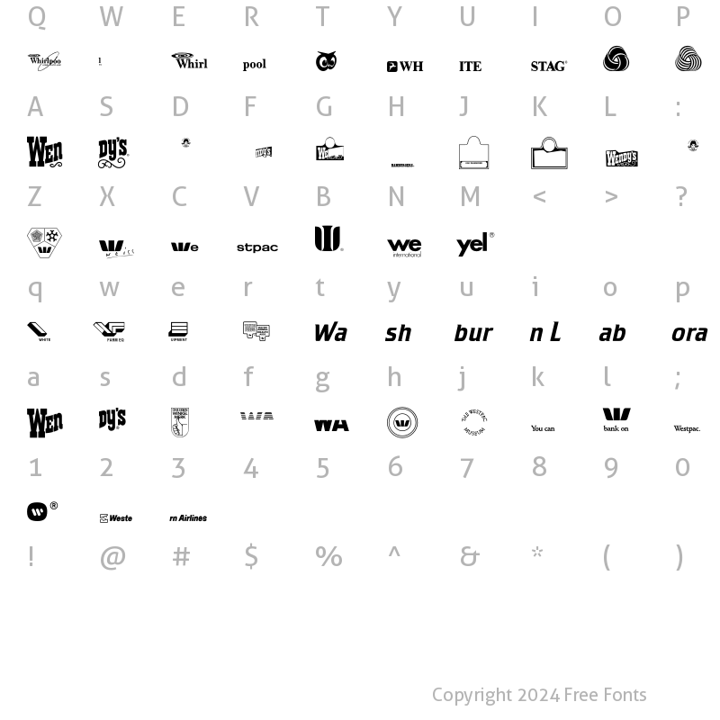 Character Map of LogosCompany P20 Regular