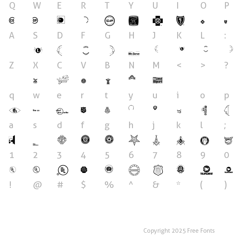 Character Map of LogosService P02 Regular