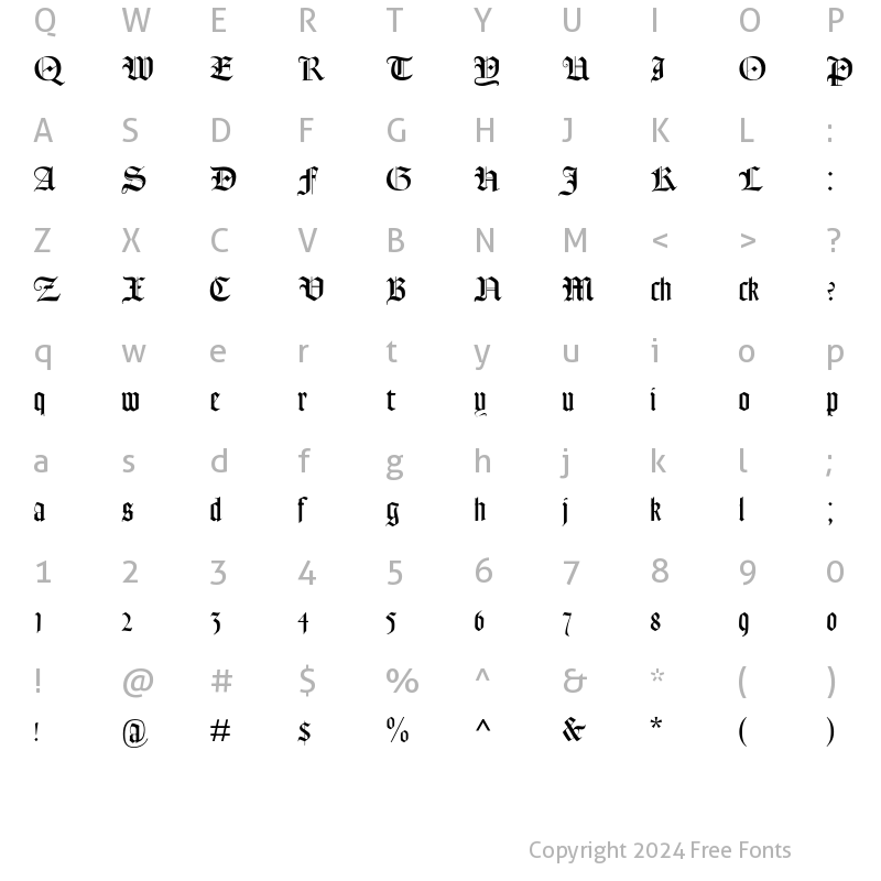 Character Map of Lohengrin Regular