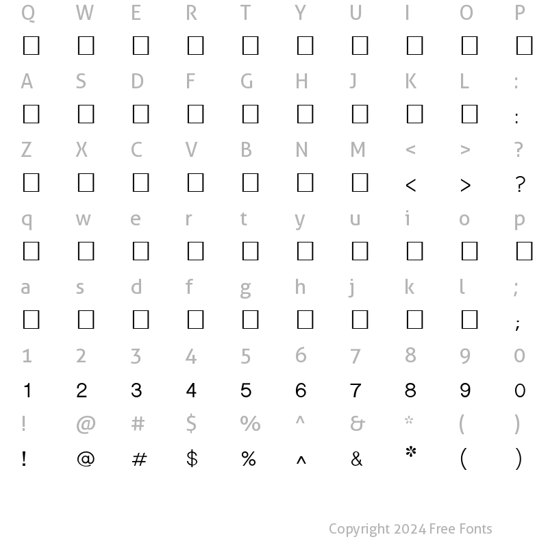 Character Map of Lohit Konkani Regular