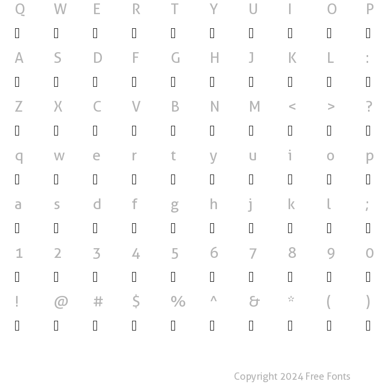 Character Map of Lohit Telugu Regular