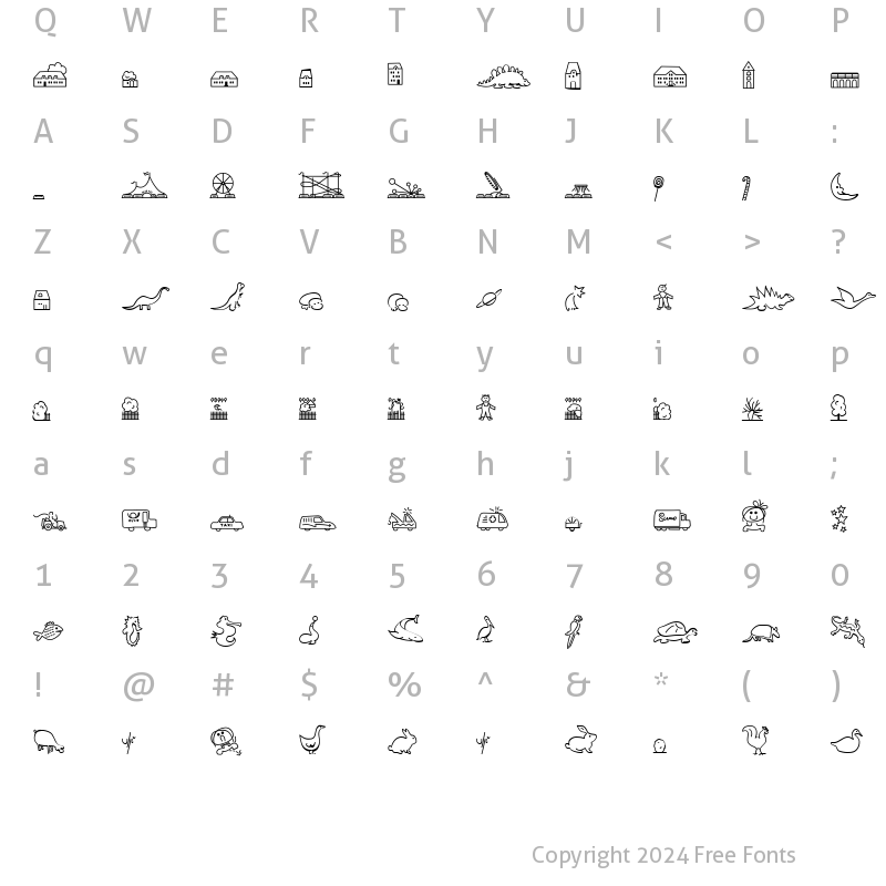 Character Map of LoKinderDingsbums Rechts