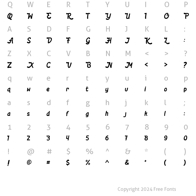 Character Map of LollyPopz Regular