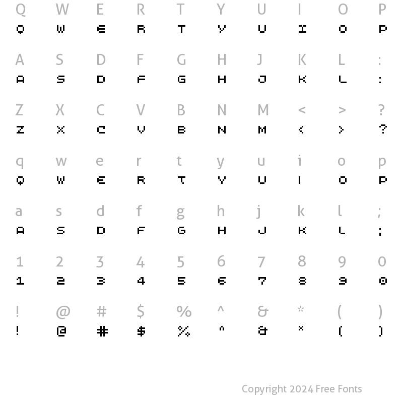 Character Map of LomoWebPixel LT Std 5