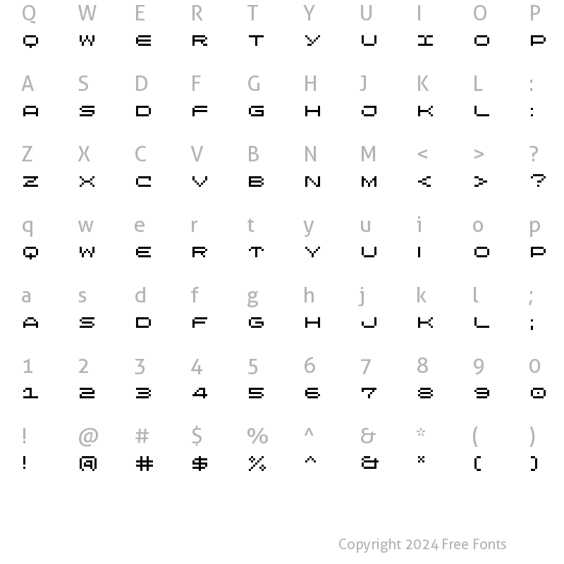 Character Map of LomoWebPixel LT Std 7