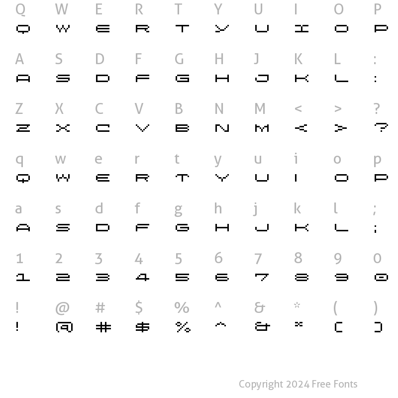 Character Map of LomoWebPixel LT Std 9