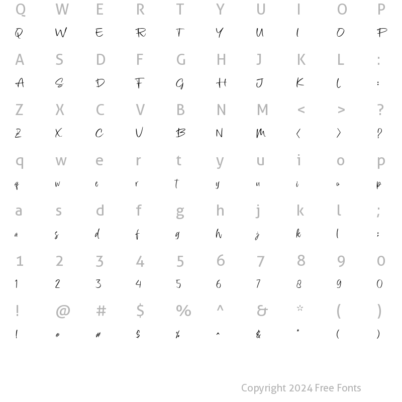 Character Map of Lompat Regular