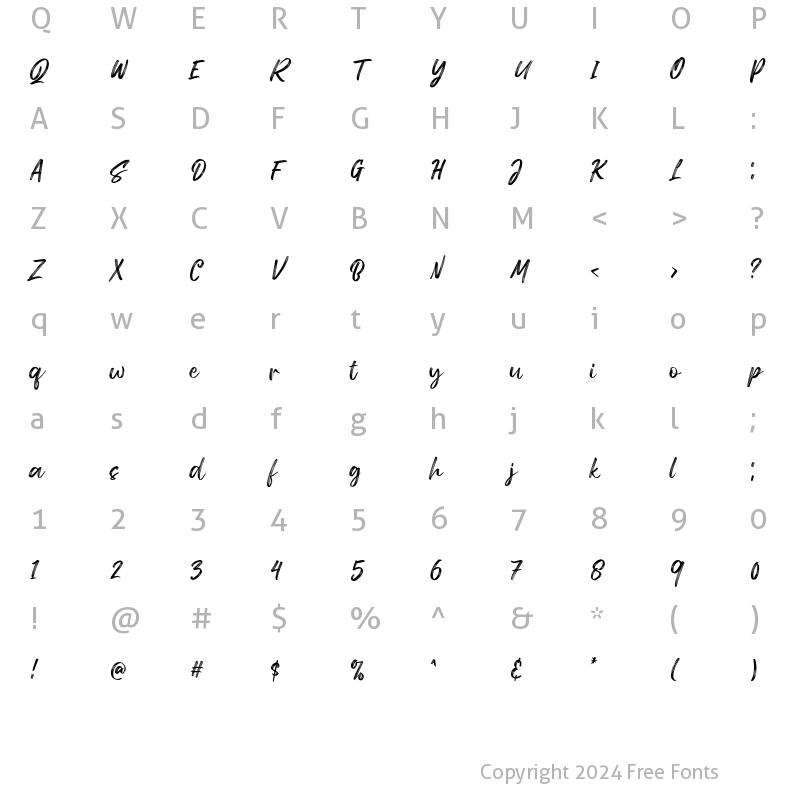 Character Map of Lonally Qoma Regular