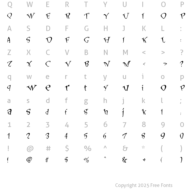 Character Map of LonesomeLiar Normal