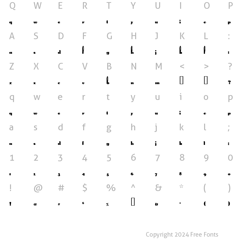 Character Map of Long Ears MF Regular