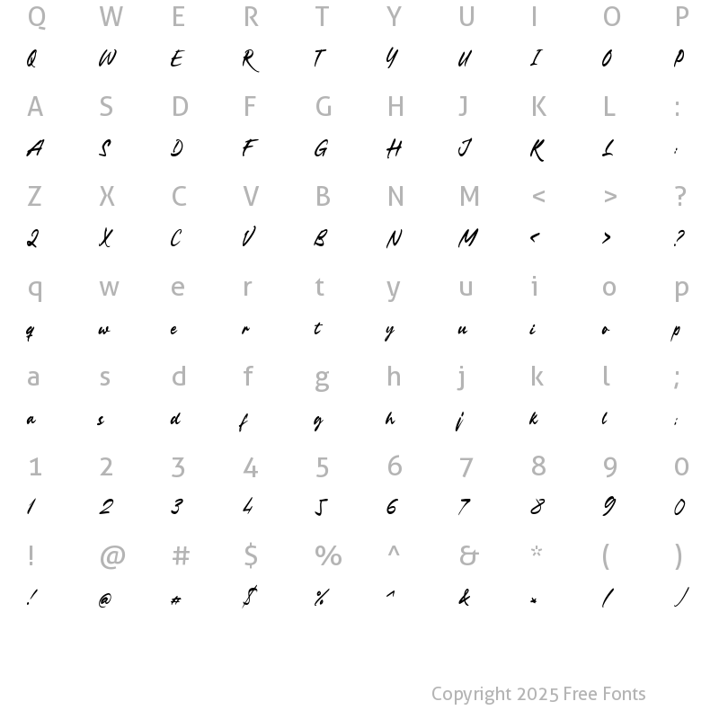 Character Map of Longbeach Regular