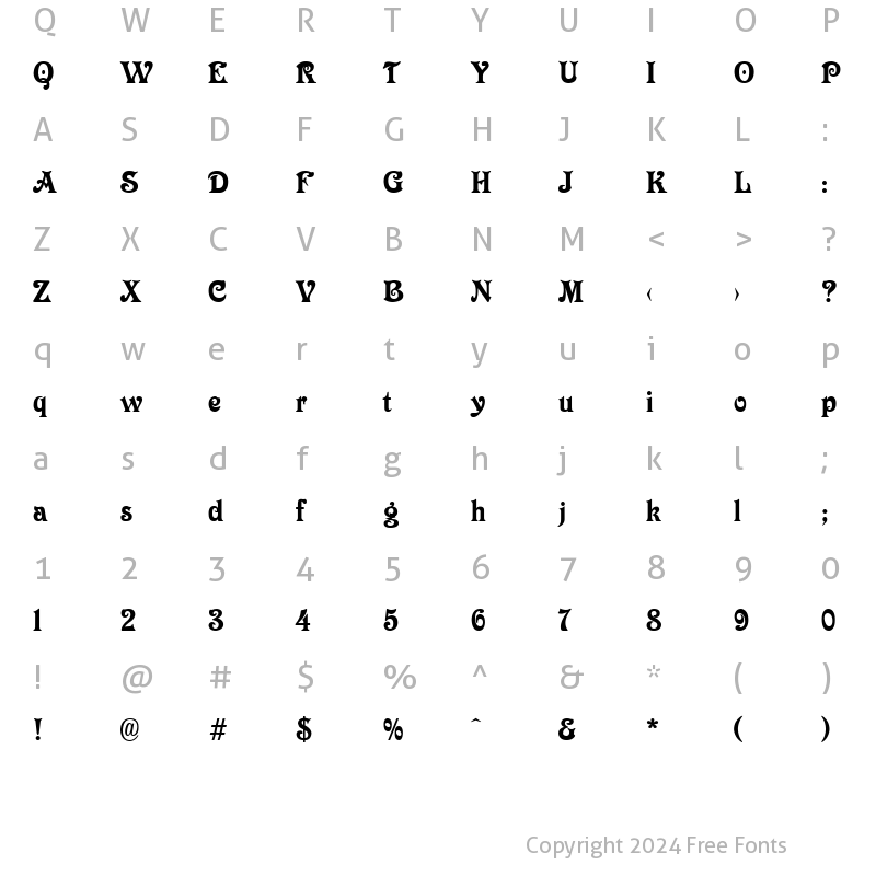 Character Map of Longdon Decorative Normal