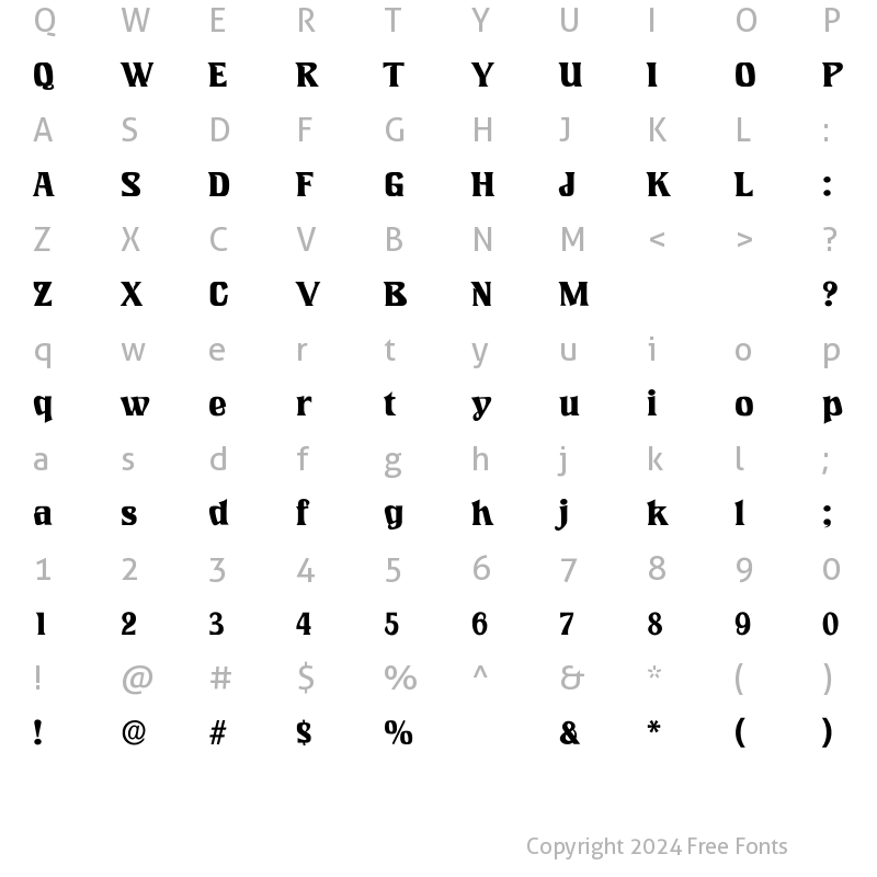 Character Map of LookingGlass Regular