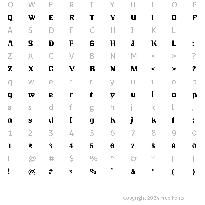 Character Map of LookingGlassOpti Regular