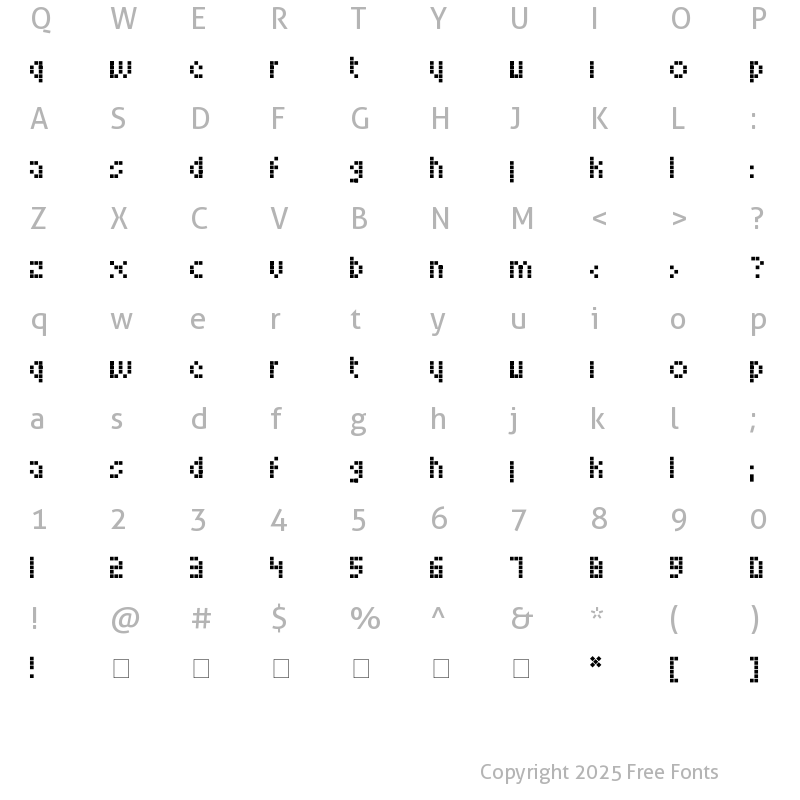 Character Map of Looksky Font Regular