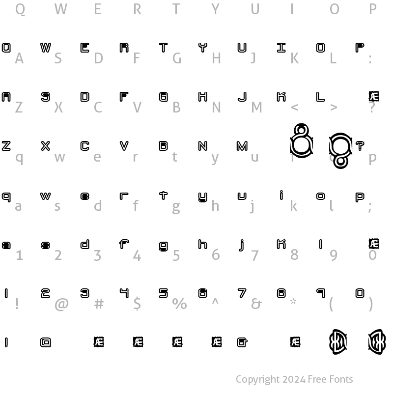 Character Map of Loopy BRK Regular