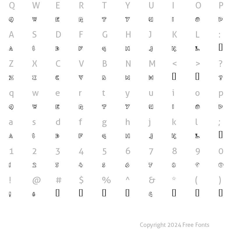 Character Map of Loosh Regular