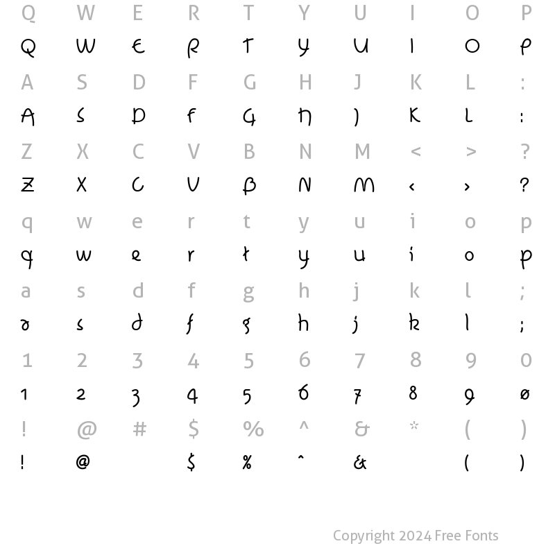 Character Map of LoosieGoosie Regular