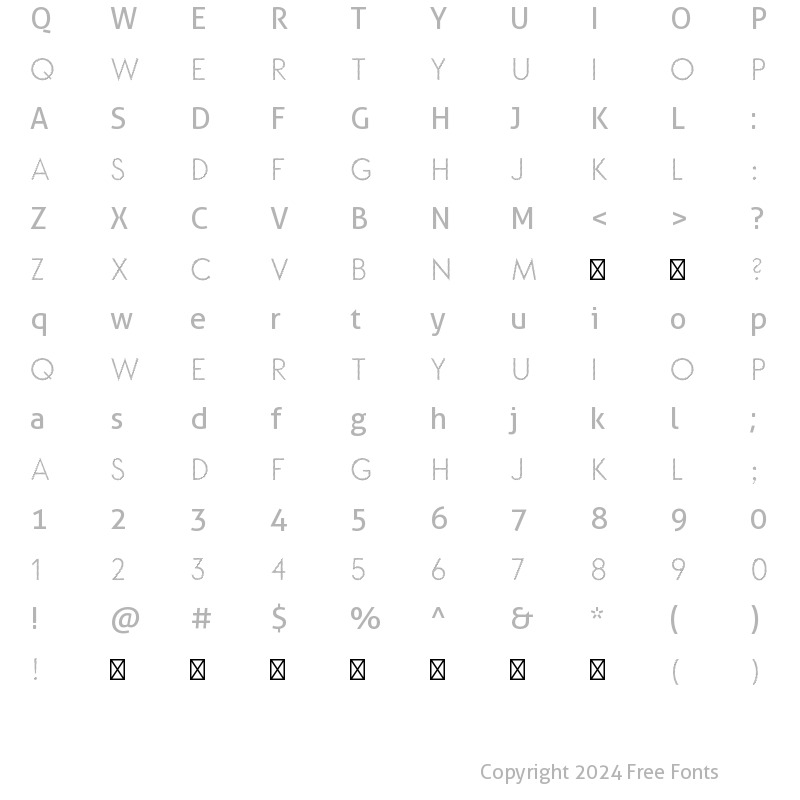 Character Map of LORE Light-Hatching