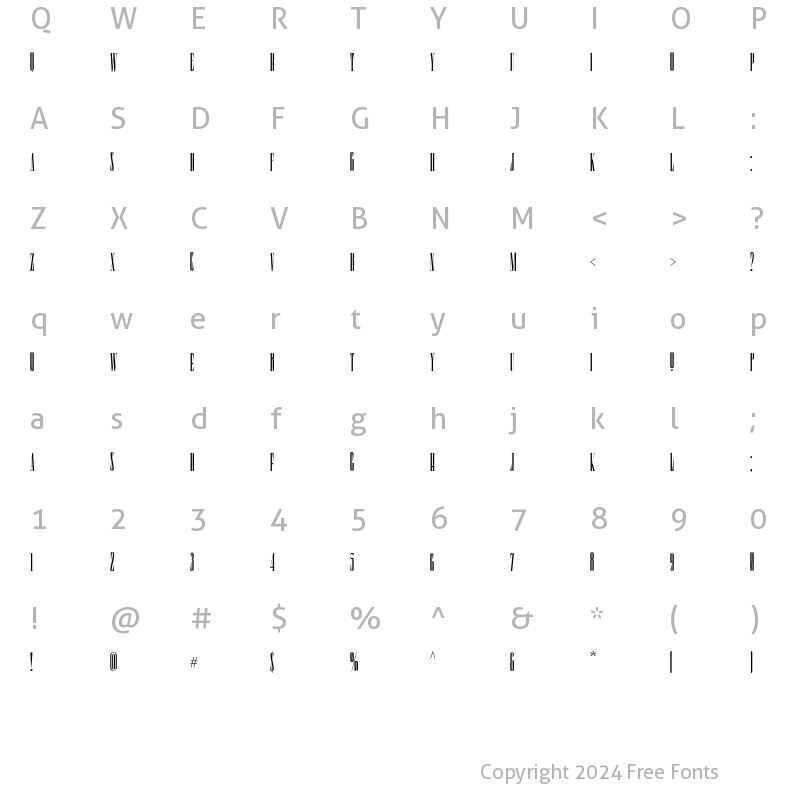 Character Map of Lorida Demo Condensed