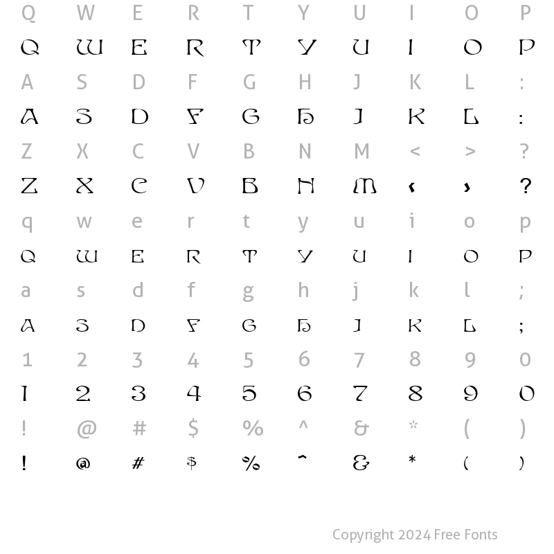 Character Map of Lorient Regular