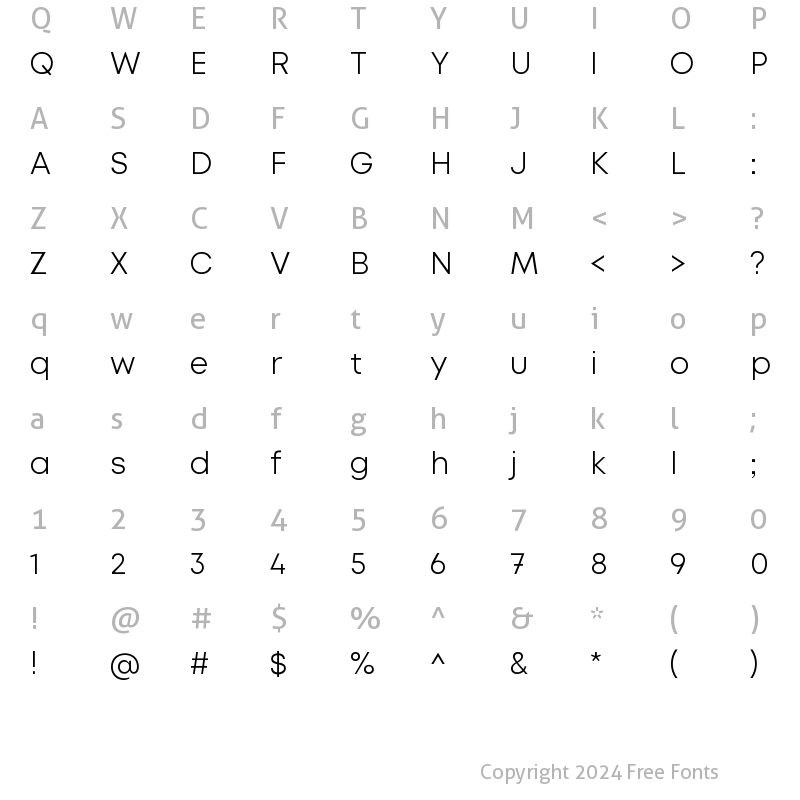 Character Map of Lorin Light