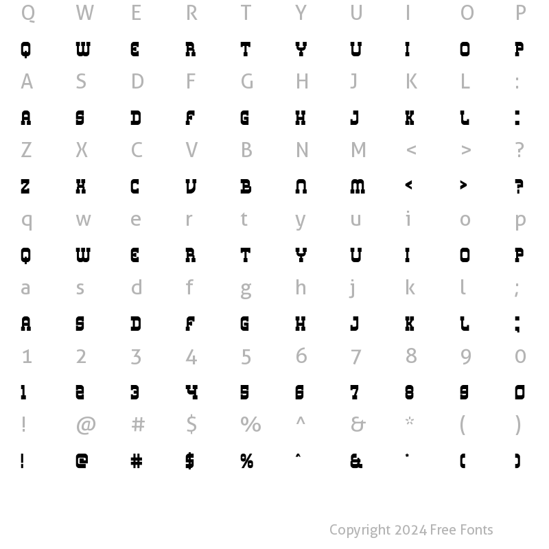 Character Map of Los Banditos Serif Regular