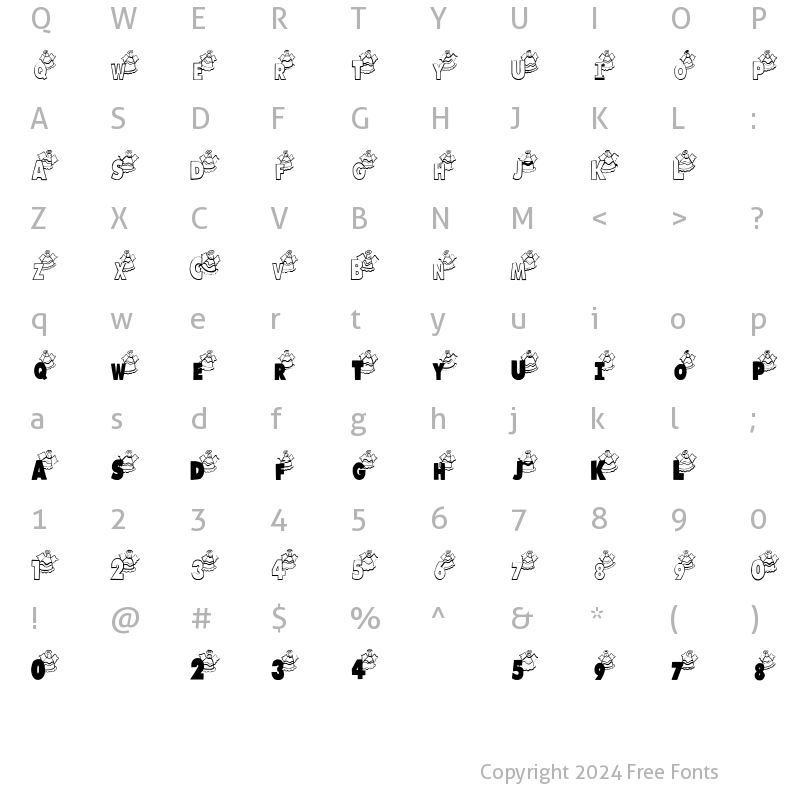 Character Map of LosAngeles Regular