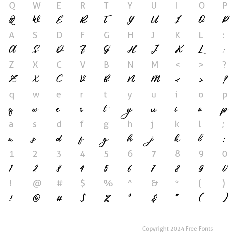 Character Map of Losemine Regular