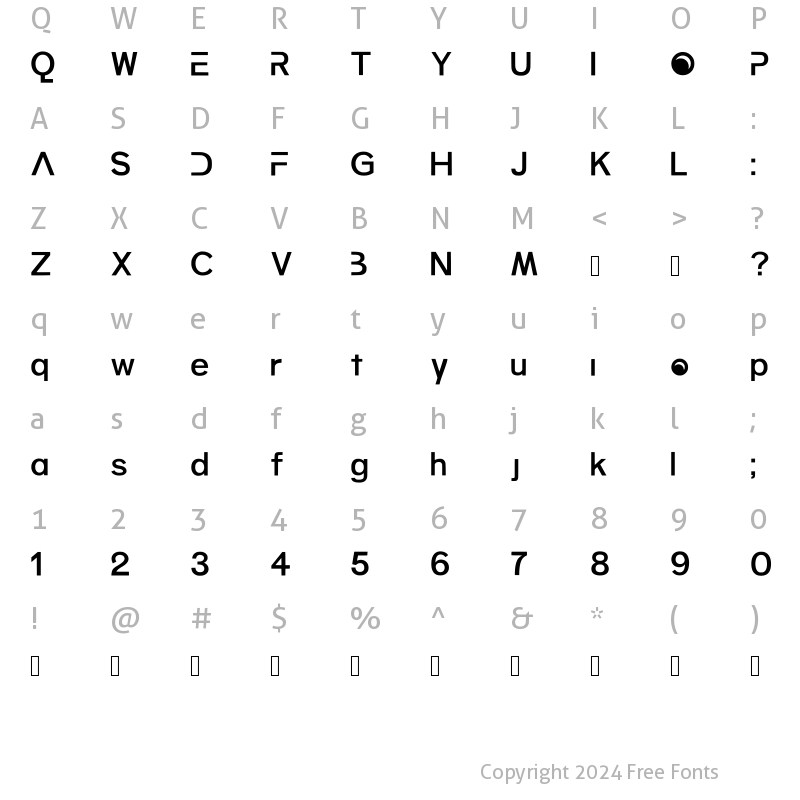 Character Map of Lost In Space Regular