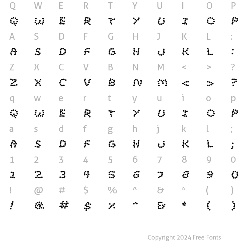 Character Map of Lost Marbles Regular