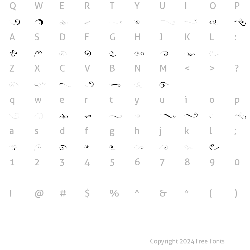 Character Map of Losta Masta Ornaments