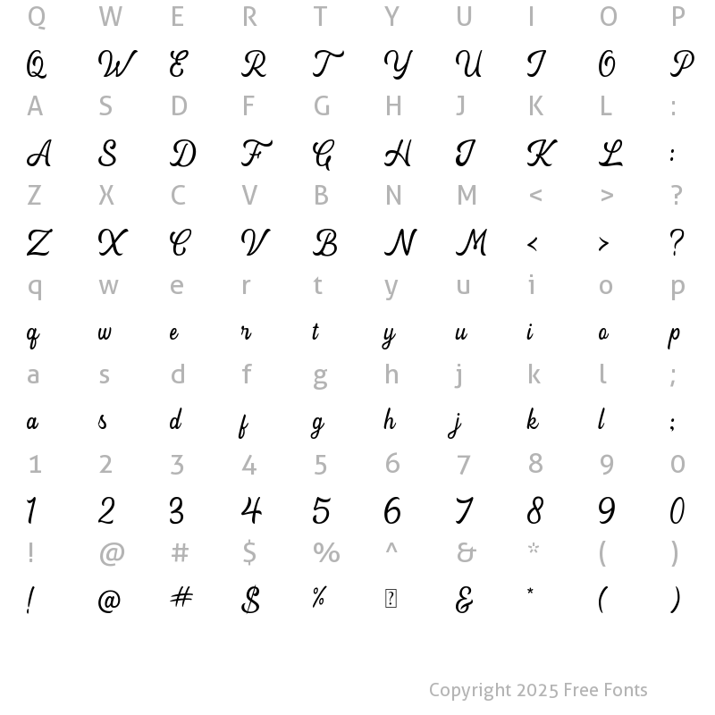 Character Map of Lostmoond Regular