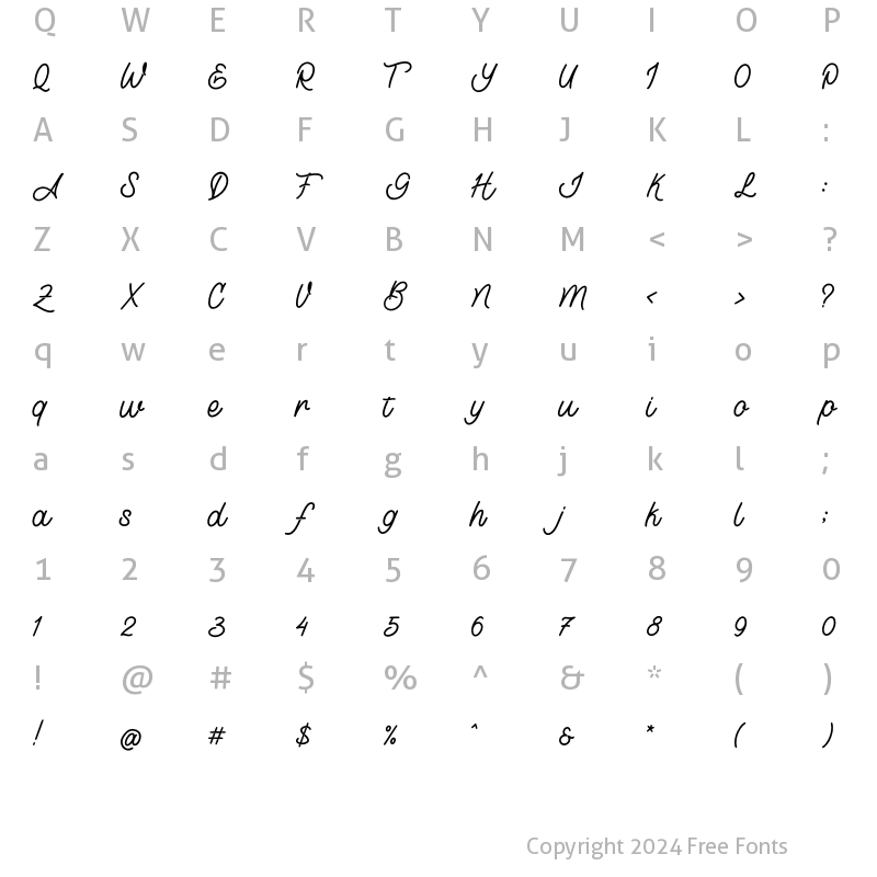 Character Map of Lostown Regular