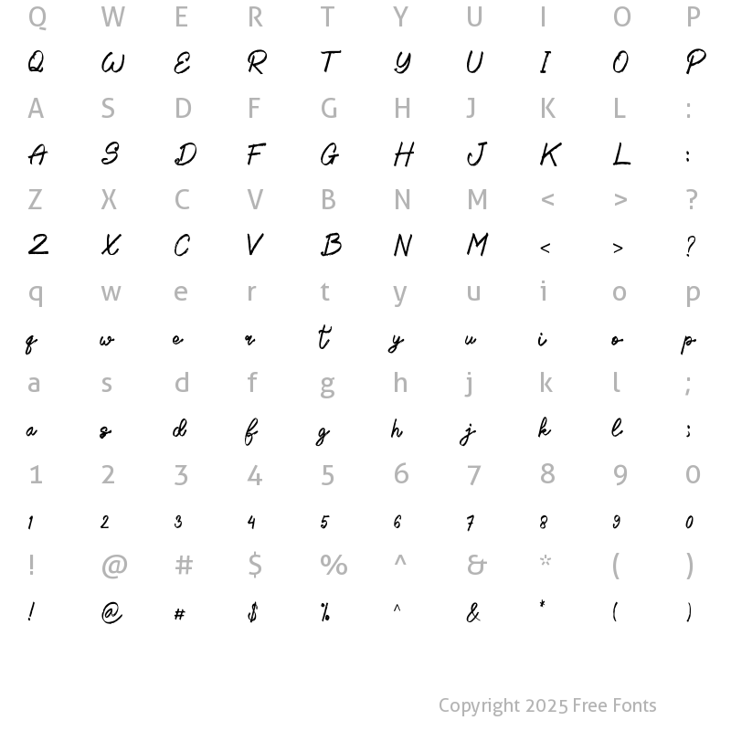 Character Map of Louhan Regular