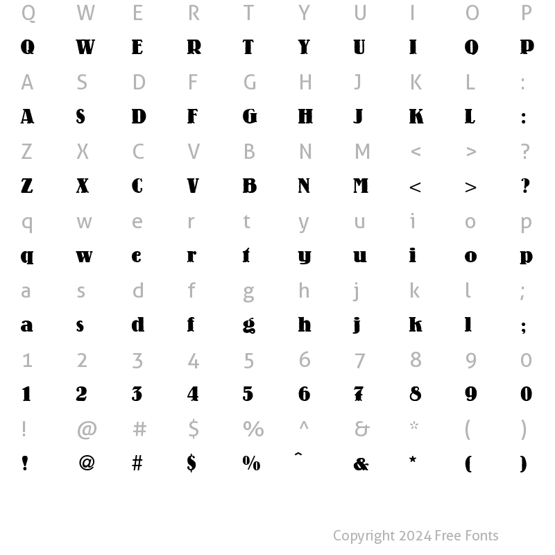 Character Map of Louis Bold