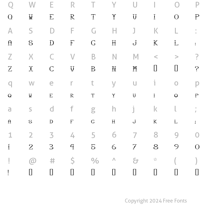 Character Map of Louisbourg Regular