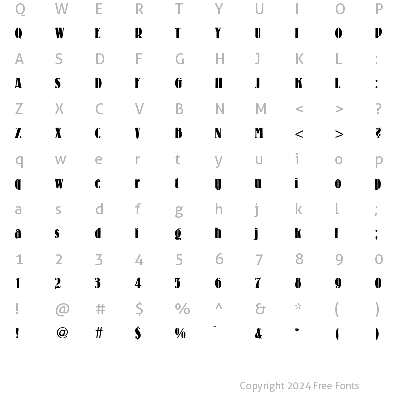 Character Map of LouisCond Bold