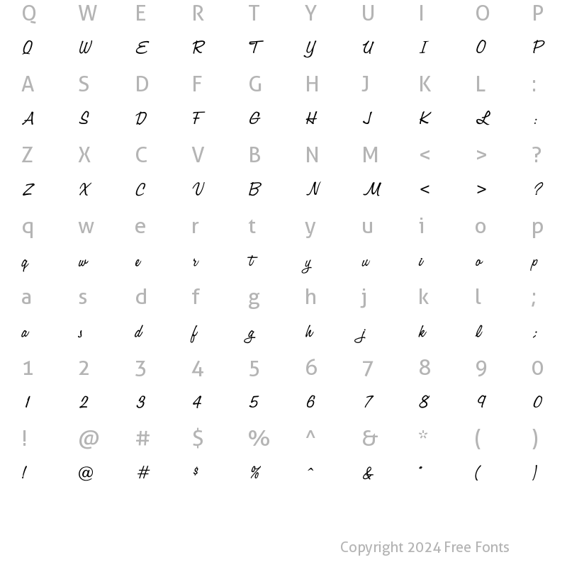 Character Map of Louisiana Regular