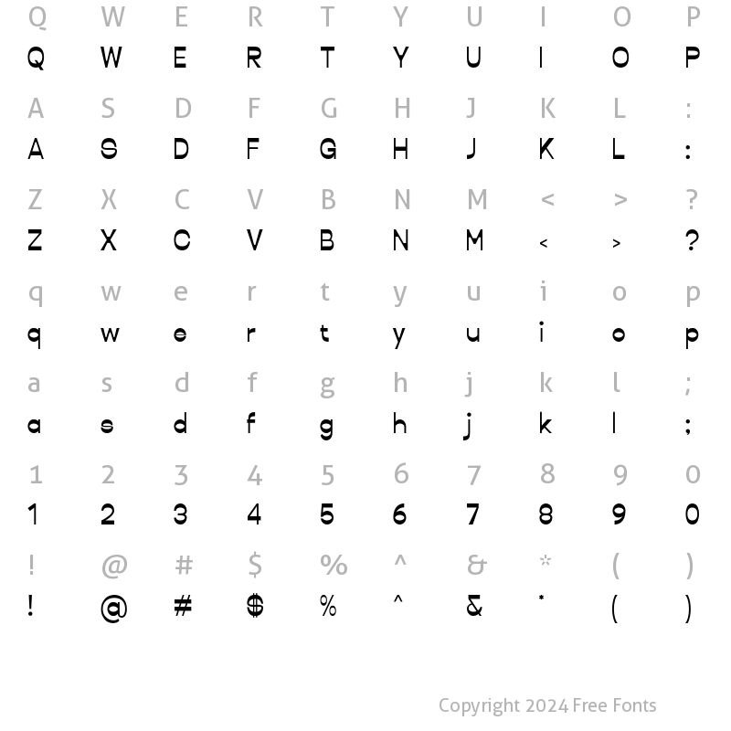 Character Map of Lousie Dayton Regular