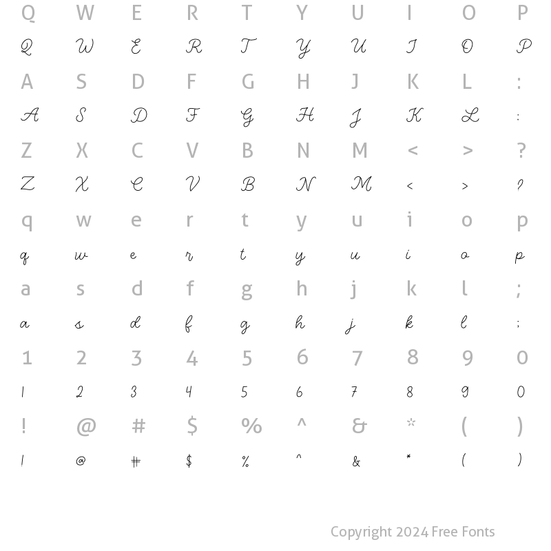 Character Map of Lovadea Regular