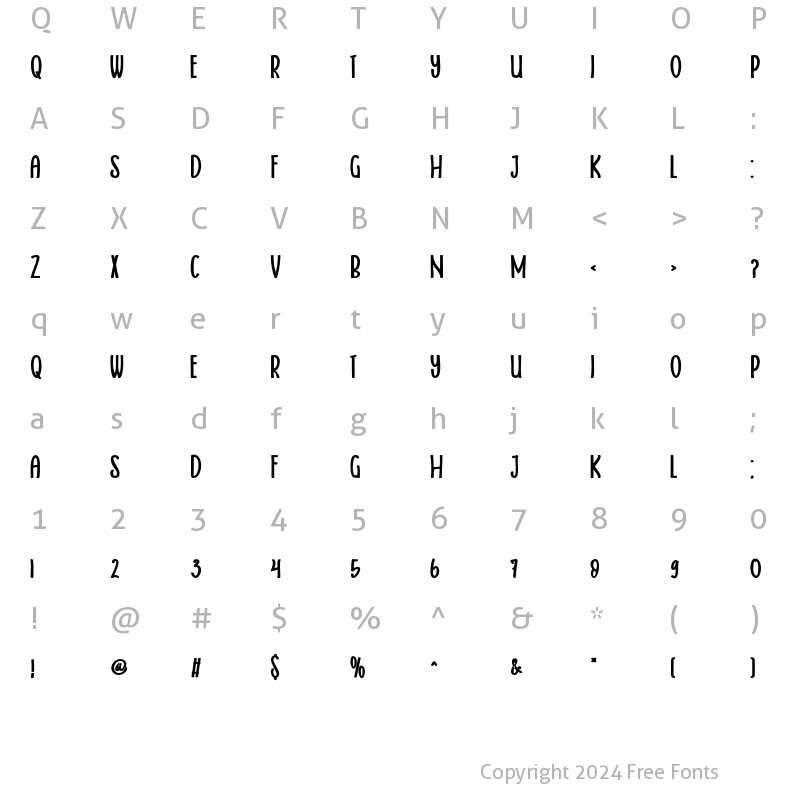 Character Map of LOVE DAY Regular