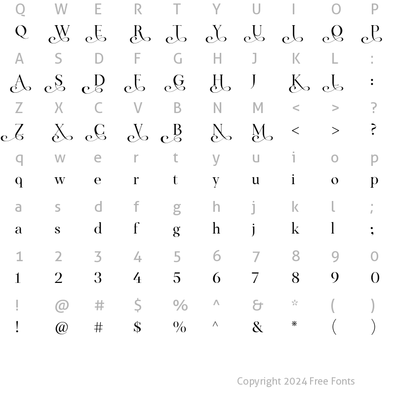 Character Map of Love Moon STD Alt 01