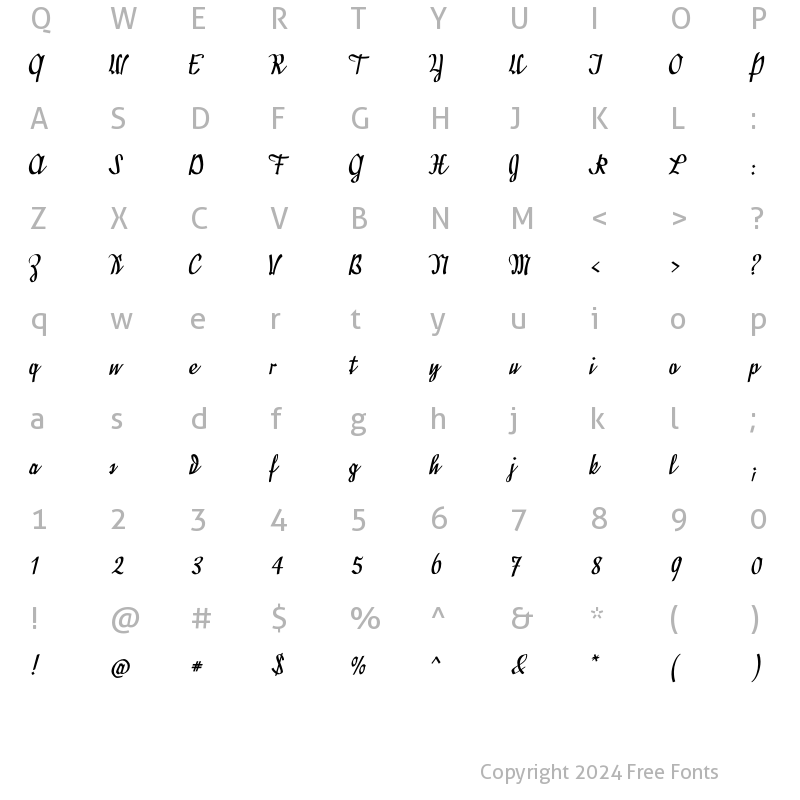 Character Map of Love Valentine Regular