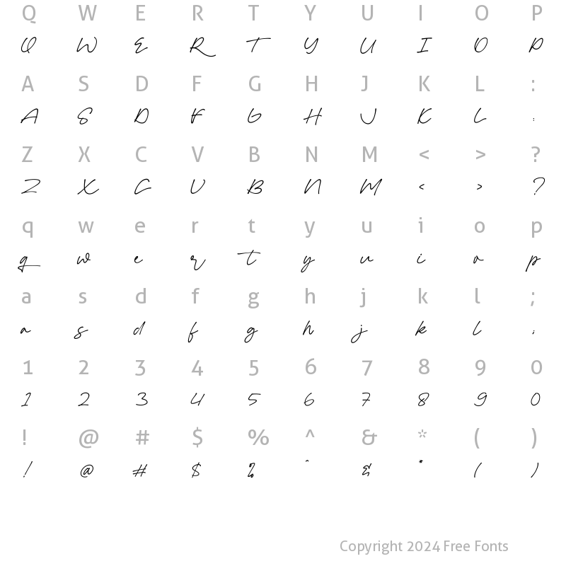 Character Map of Love_Memories Regular